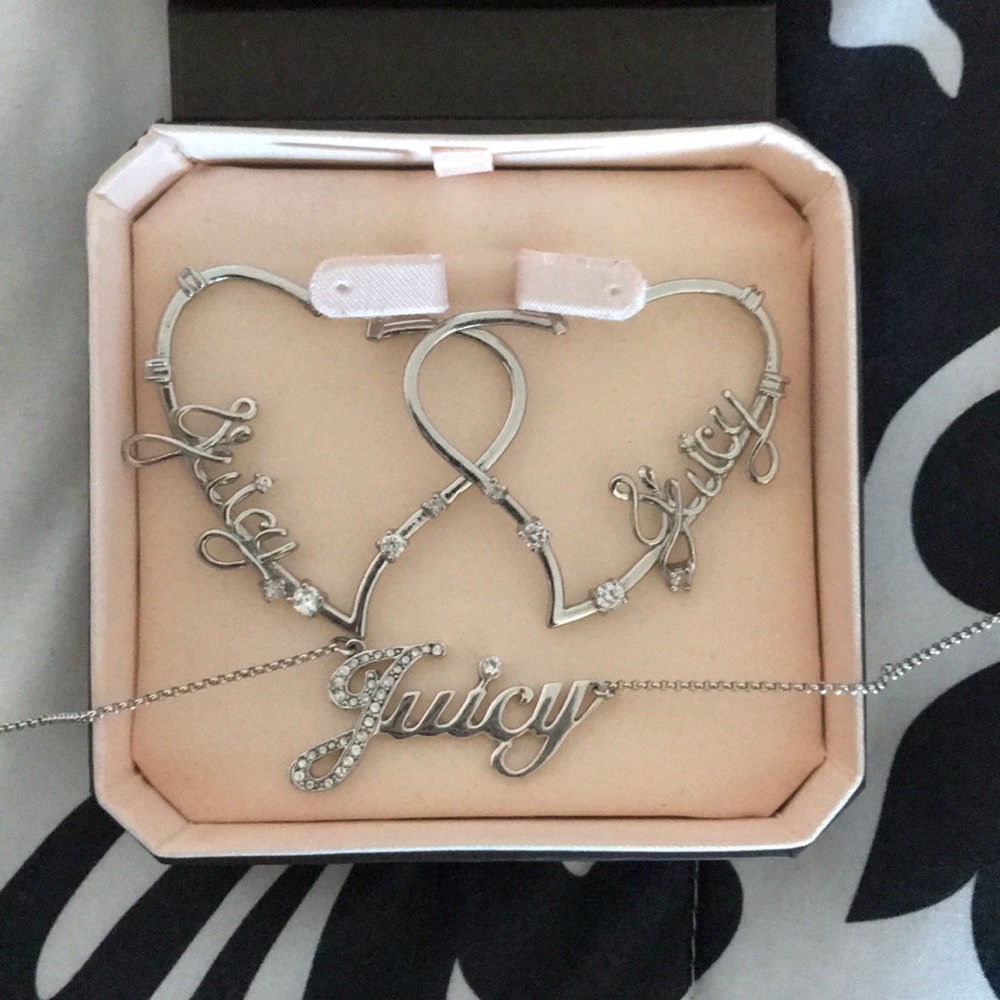 Juicy couture earrings and necklace